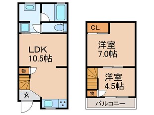 吹田市千里山西６丁目貸家の物件間取画像